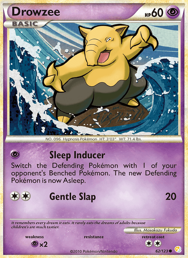 Drowzee, card 62 from HeartGold SoulSilver