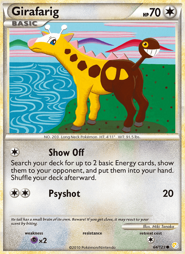 Girafarig, card 64 from HeartGold SoulSilver