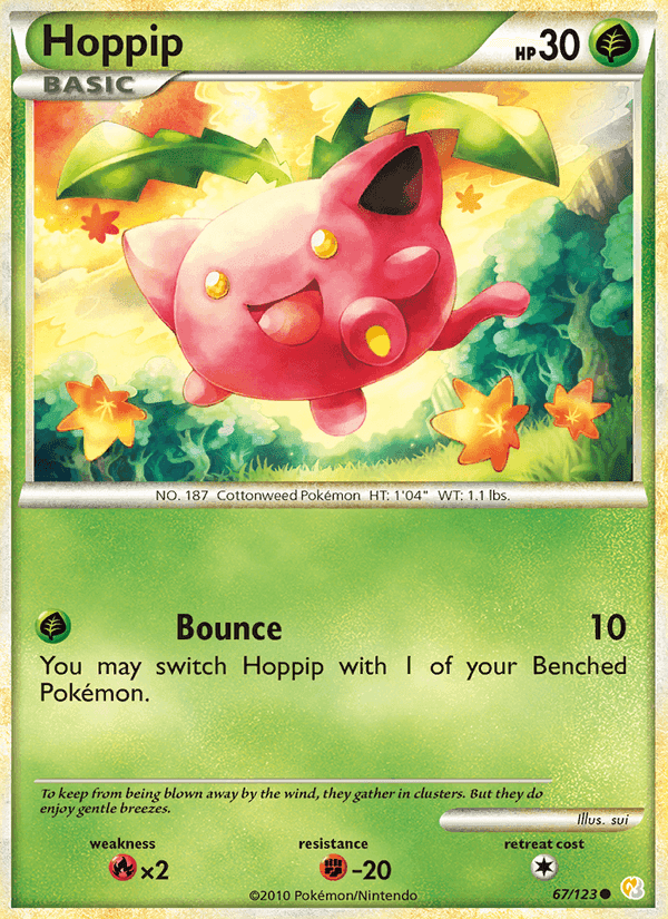 Hoppip, card 67 from HeartGold SoulSilver