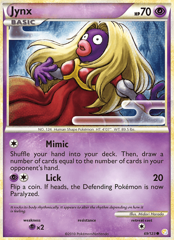 Jynx, card 69 from HeartGold SoulSilver