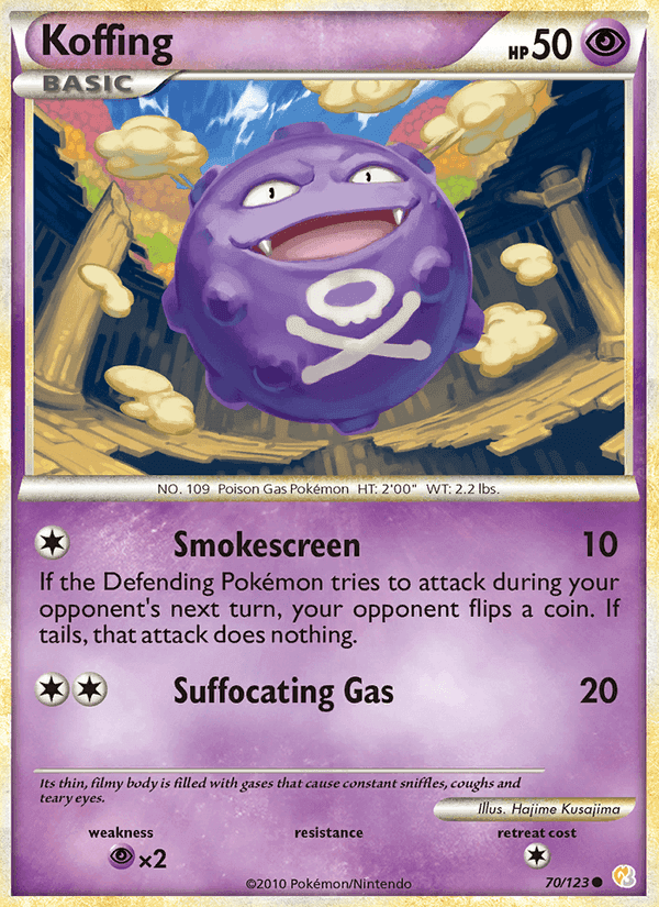 Koffing, card 70 from HeartGold SoulSilver