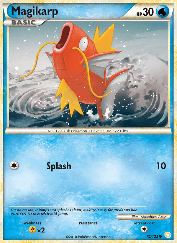 Magikarp, card 72 from HeartGold SoulSilver