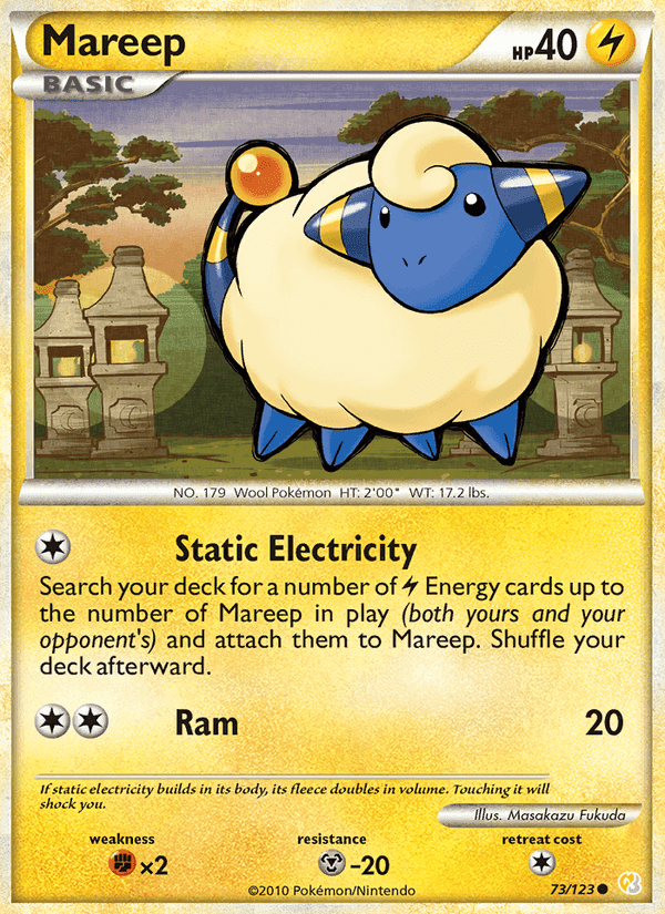Mareep, card 73 from HeartGold SoulSilver