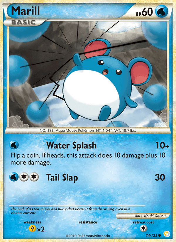 Marill, card 74 from HeartGold SoulSilver