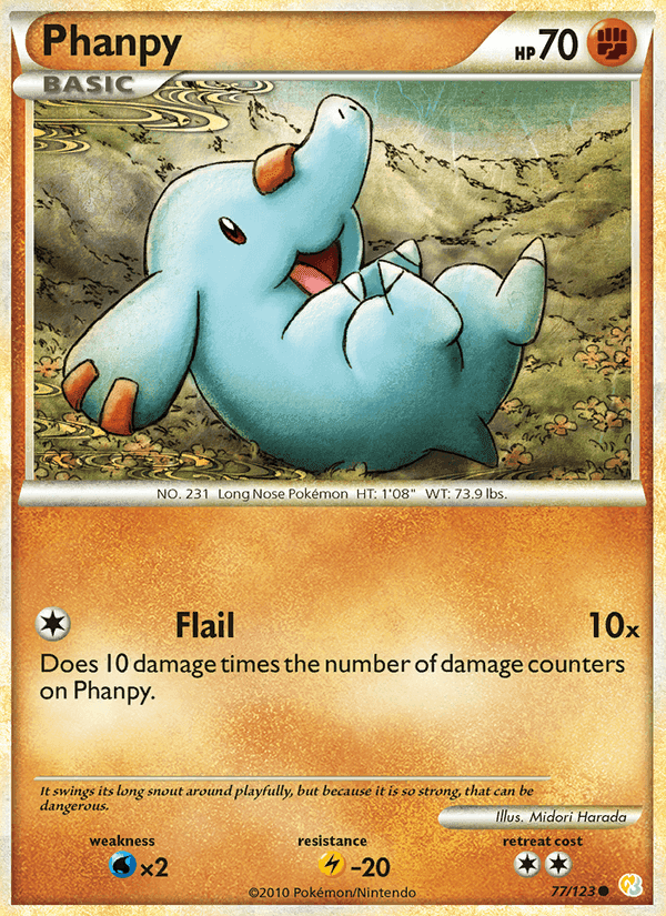 Phanpy, card 77 from HeartGold SoulSilver