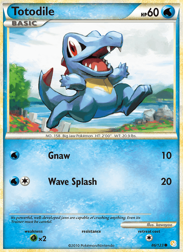 Totodile, card 86 from HeartGold SoulSilver