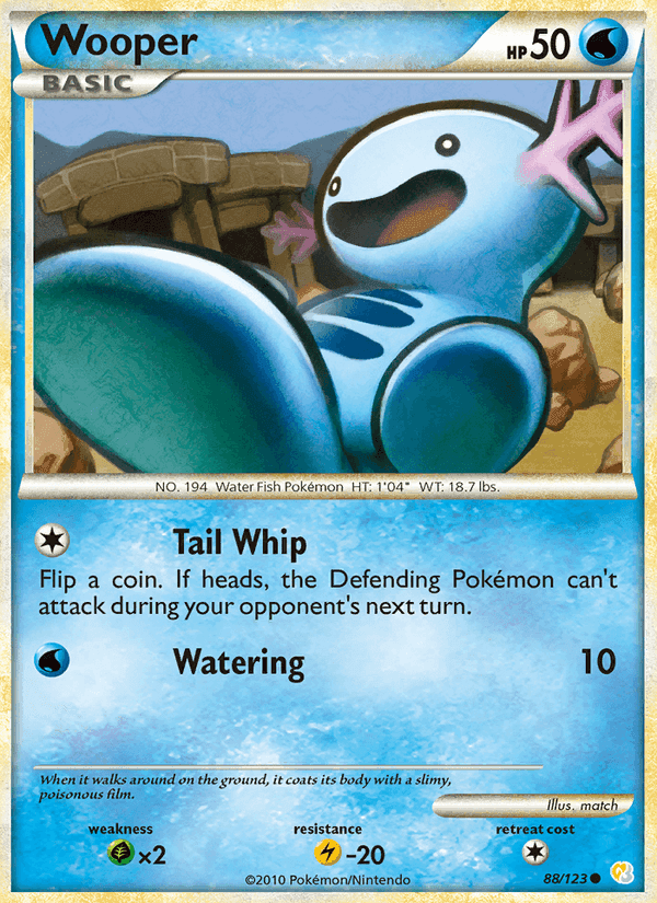 Wooper, card 88 from HeartGold SoulSilver