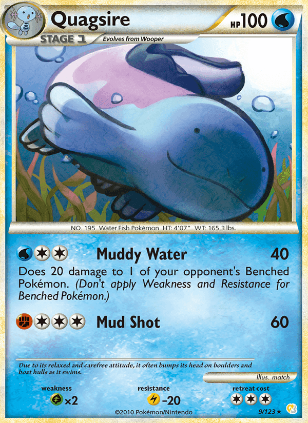 Quagsire, card 9 from HeartGold SoulSilver