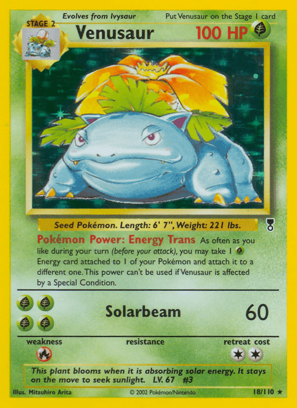 Venusaur, carta 18 di Legendary Collection