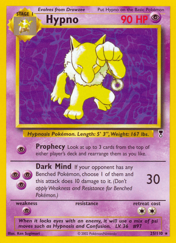 Hypno, carte 25 de Legendary Collection