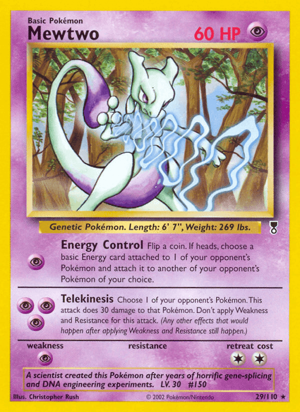 Mewtwo, carta 29 di Legendary Collection