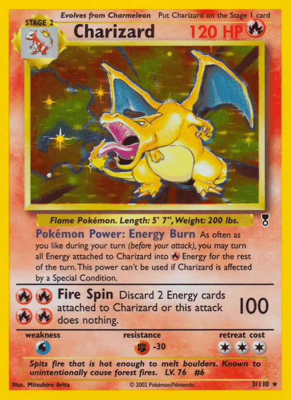 Charizard, carta 3 di Legendary Collection