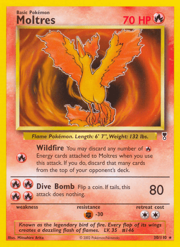 Moltres, carta 30 de Legendary Collection