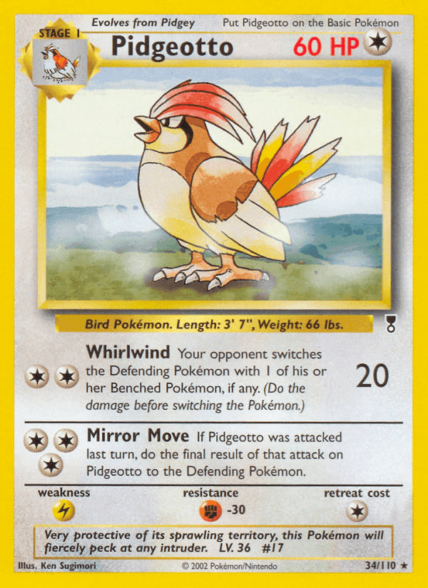 Pidgeotto, carta 34 di Legendary Collection
