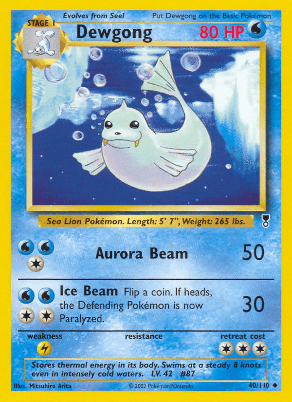 Dewgong, carta 40 de Legendary Collection