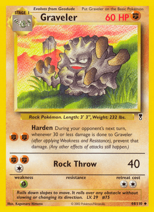 Graveler, carta 44 di Legendary Collection