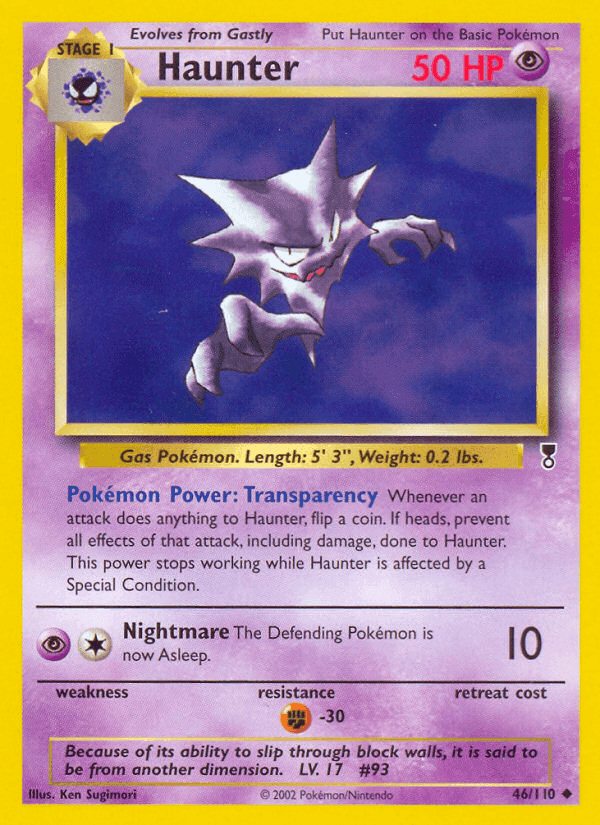 Haunter, carta 46 di Legendary Collection