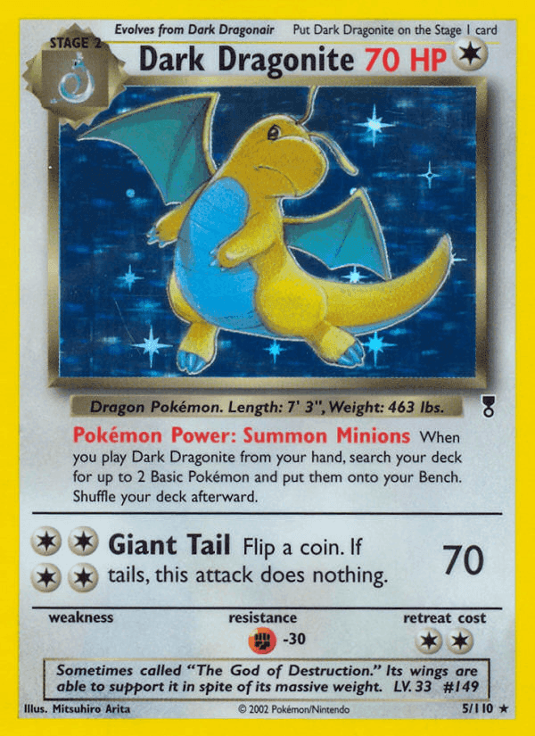Dark Dragonite, carta 5 de Legendary Collection