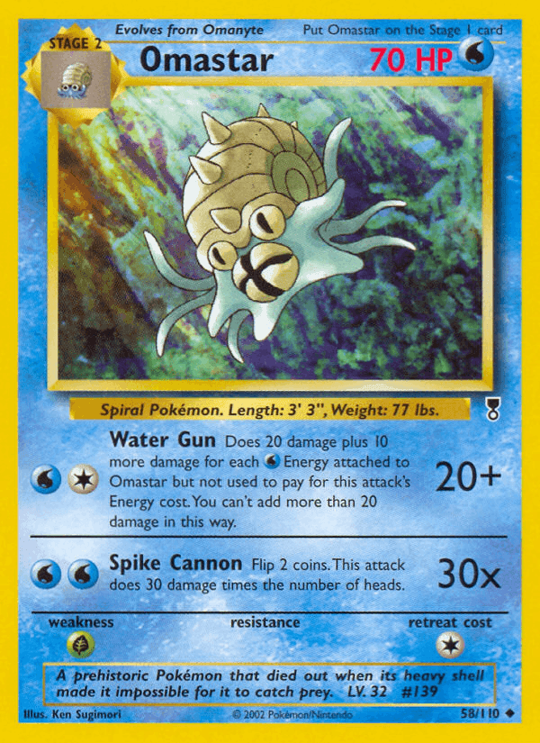 Omastar, carta 58 di Legendary Collection