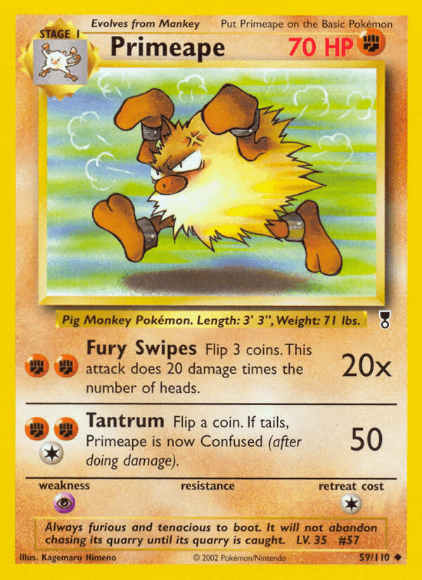 Primeape, carta 59 de Legendary Collection