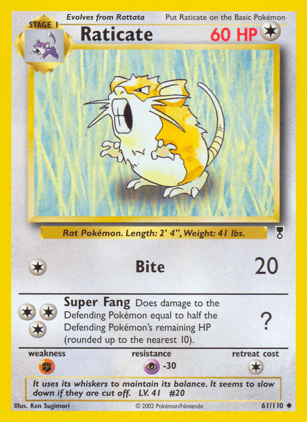 Raticate, card 61 from Legendary Collection