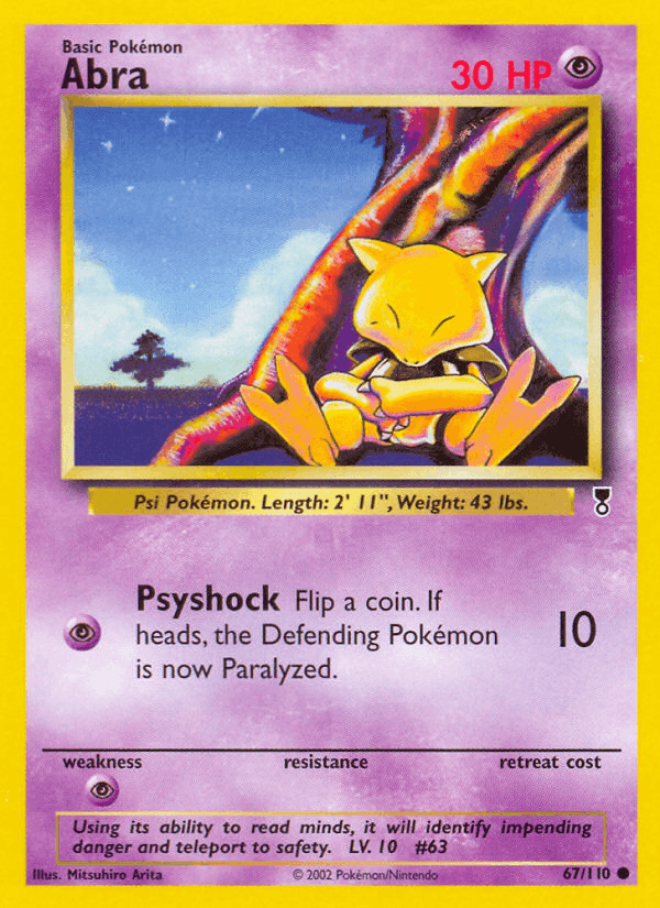 Abra, carta 67 di Legendary Collection