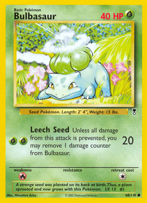 Bulbasaur, carta 68 di Legendary Collection