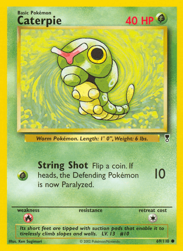 Caterpie, card 69 from Legendary Collection