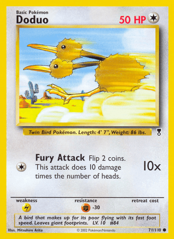 Doduo, card 71 from Legendary Collection