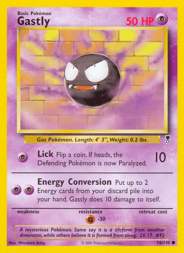 Gastly, carta 76 di Legendary Collection