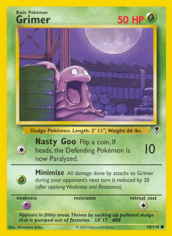Grimer, card 78 from Legendary Collection
