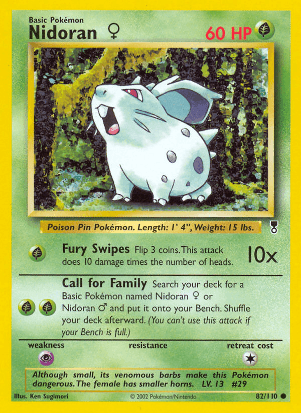 Nidoran ♀, carta 82 de Legendary Collection