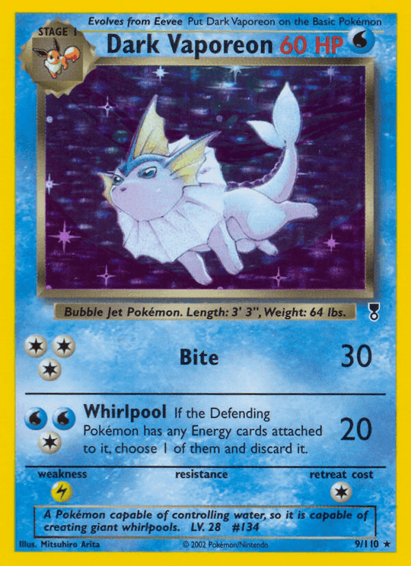 Dark Vaporeon, carta 9 di Legendary Collection