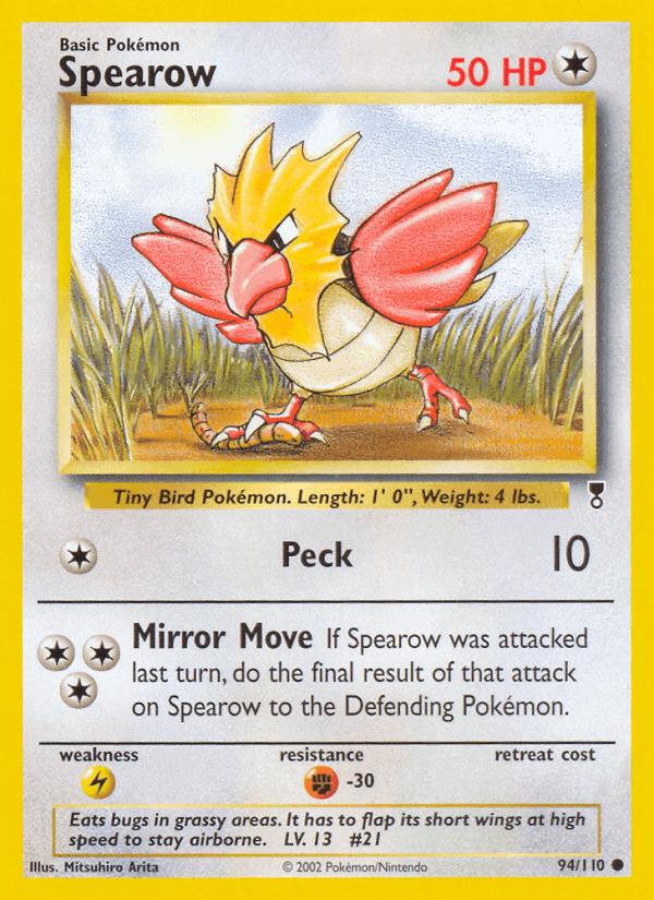 Spearow, card 94 from Legendary Collection