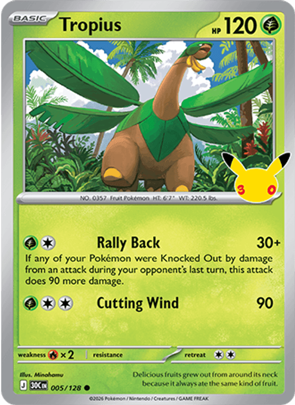 Tropius, carta 005 de Celebração de 30 Anos