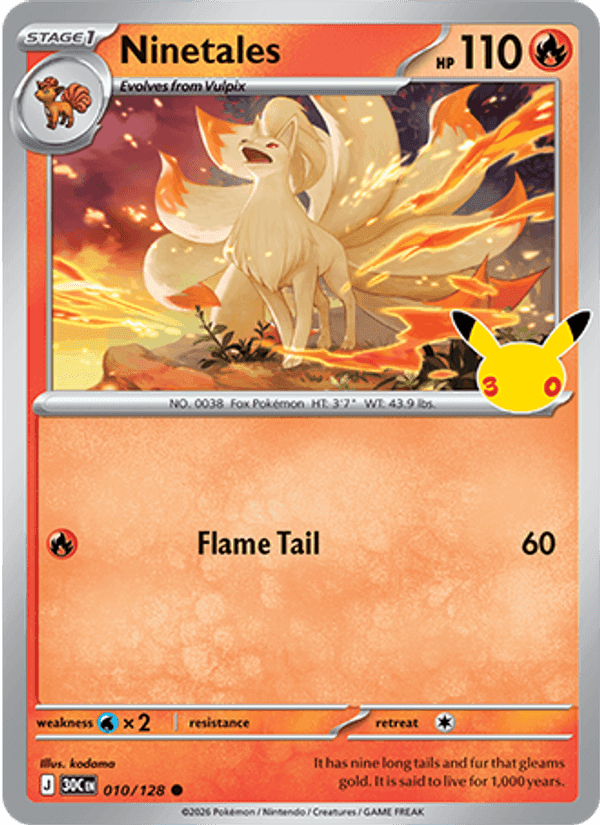 Ninetales, card 010 from 30th Celebration