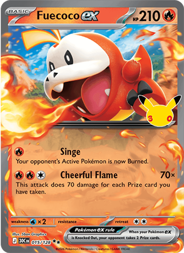 Fuecoco ex, card 015 from 30th Celebration