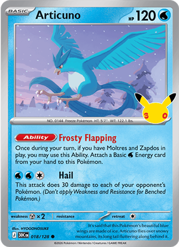 Articuno, card 018 from 30th Celebration