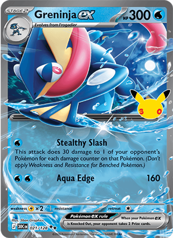 Greninja ex, card 021 from 30th Celebration
