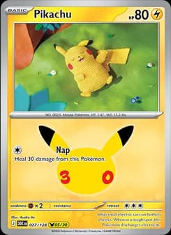 Pikachu, card 027 from Pikachu Rare