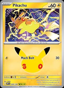Pikachu, card 030 from Pikachu Rare
