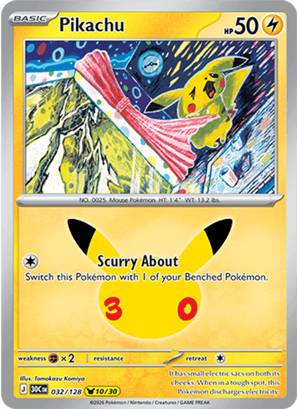 Pikachu, card 032 from 30th Celebration