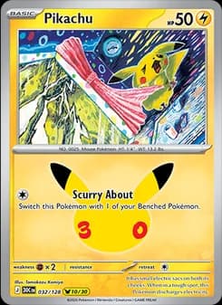 Pikachu, card 032 from Pikachu Rare