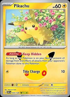 Pikachu, card 033 from Pikachu Rare