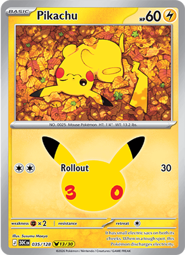 Pikachu, card 035 from 30th Celebration
