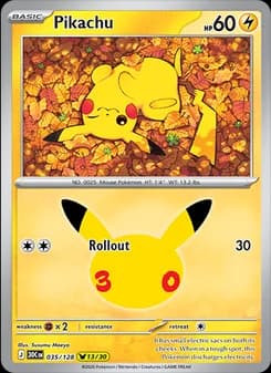 Pikachu, card 035 from Pikachu Rare
