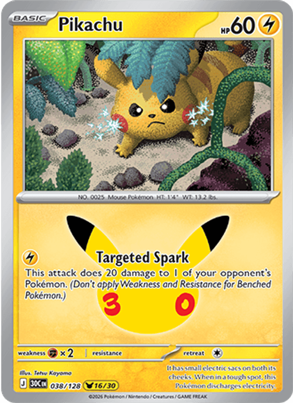 Pikachu, card 038 from 30th Celebration