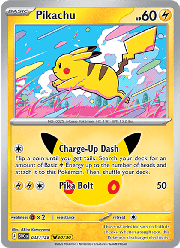 Pikachu, card 042 from 30th Celebration