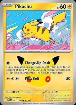 Pikachu, card 042 from Pikachu Rare