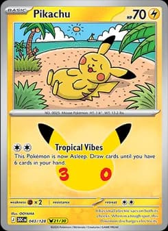 Pikachu, card 043 from Pikachu Rare